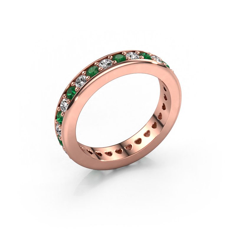 Image of Stackable ring Nienke 585 rose gold Emerald 2.2 mm
