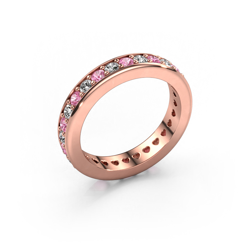 Image of Stackable ring Nienke 585 rose gold Pink sapphire 2.2 mm