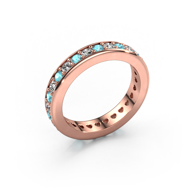 Bild von Vorsteckring Nienke 585 Roségold Blau Topas 2.2 mm