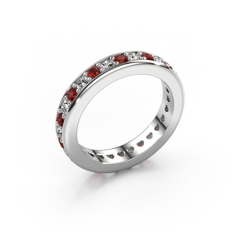 Image of Stackable ring Nienke 585 white gold Garnet 2.2 mm