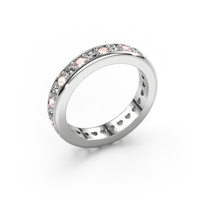 Image of Stackable ring Nienke 950 platinum Morganite champagne 2.2 mm