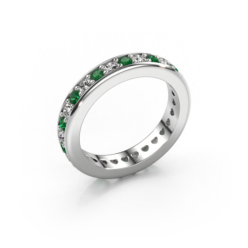 Image of Stackable ring Nienke 950 platinum Emerald 2.2 mm