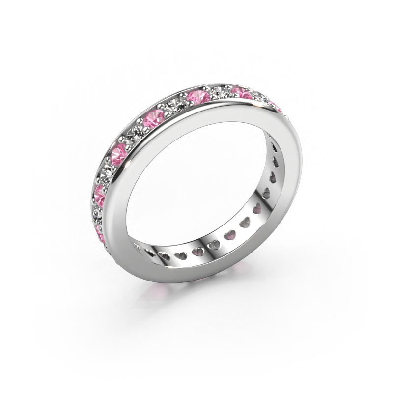 Image of Stackable ring Nienke 585 white gold Pink sapphire 2.2 mm