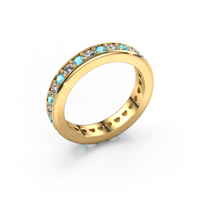 Image of Stackable ring Nienke 585 gold Blue topaz 2.2 mm
