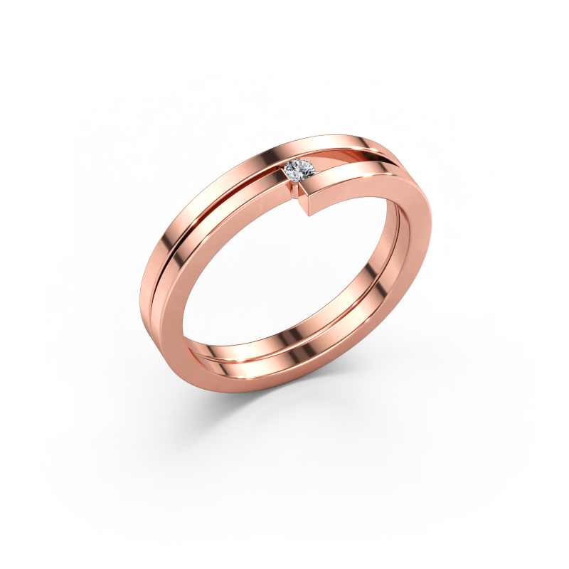 Immagine di Anello Nikia 585 oro rosa Diamante 0.03 crt