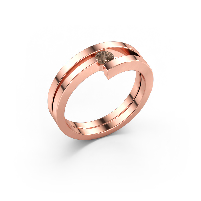 Immagine di Anello Nikia 585 oro rosa Diamante marrone 0.15 crt
