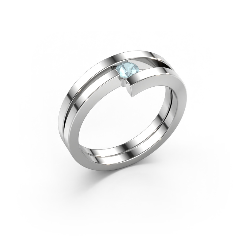 Image of Ring Nikia 950 platinum Aquamarine 3.4 mm