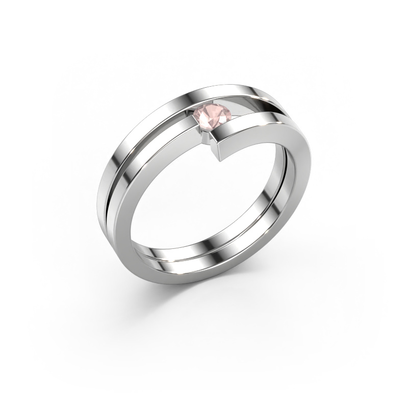 Image of Ring Nikia 950 platinum Morganite champagne 3.4 mm