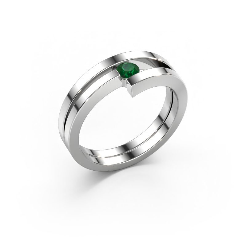Bild von Ring Nikia 950 Platin Smaragd 3.4 mm