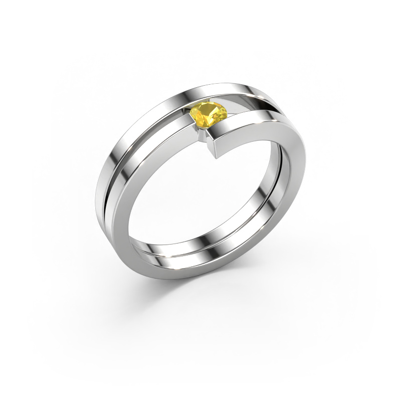 Image of Ring Nikia 950 platinum Yellow sapphire 3.4 mm