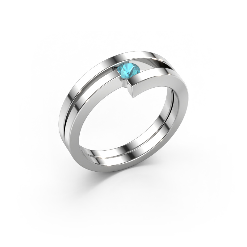 Bild von Ring Nikia 950 Platin Blau Topas 3.4 mm