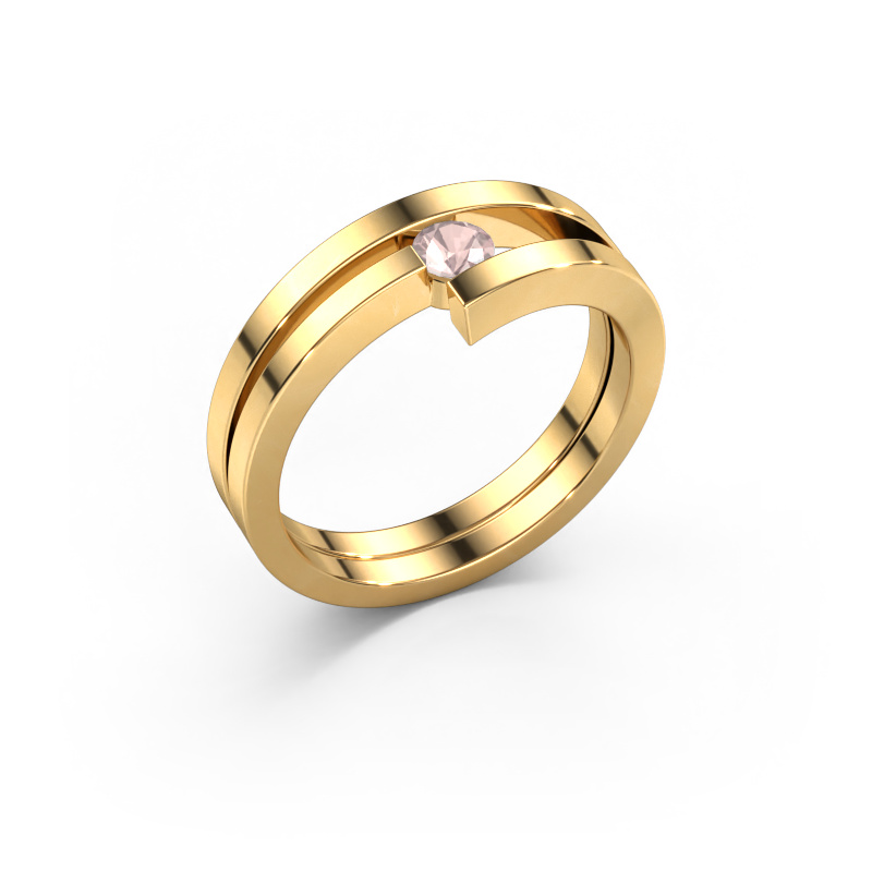 Image of Ring Nikia 585 gold Morganite champagne 3.4 mm