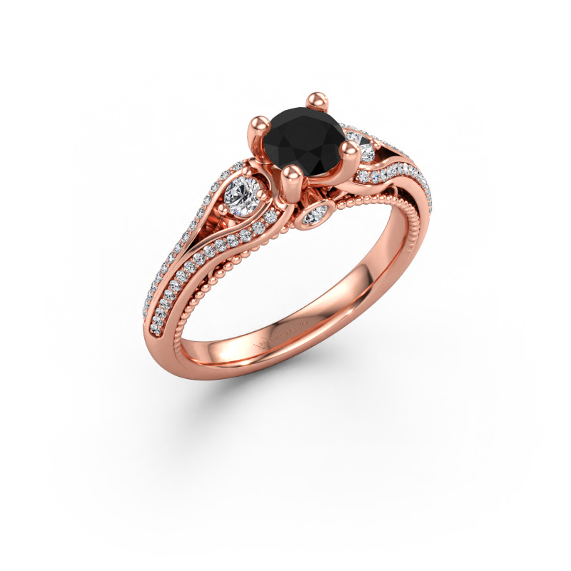 Immagine di Anello di fidanzamento Nikita 585 oro rosa Diamante nero 0.92 crt