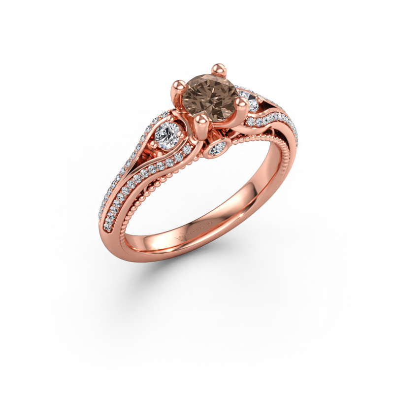 Image of Engagement ring Nikita 585 rose gold Brown diamond 0.82 crt