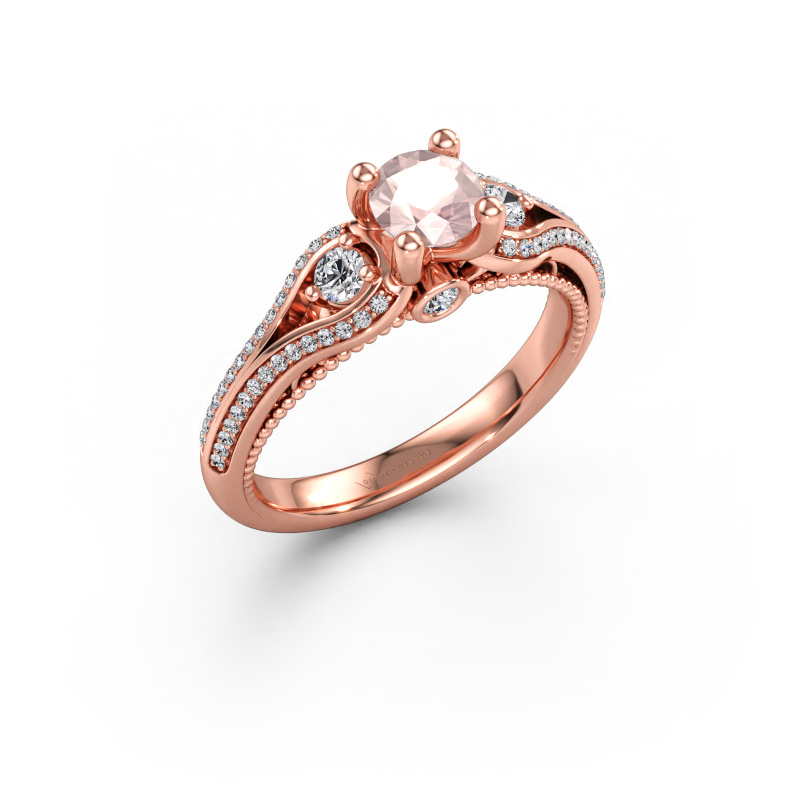 Immagine di Anello di fidanzamento Nikita 585 oro rosa Morganite champagne 5 mm