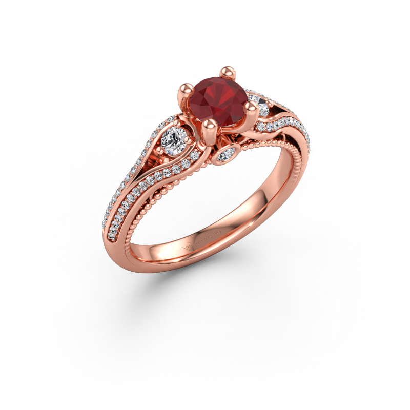 Immagine di Anello di fidanzamento Nikita 585 oro rosa Rubino 5 mm