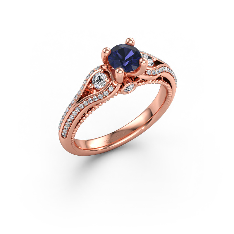 Bild av Förlovningsring Nikita 585 roséguld Safir 5 mm