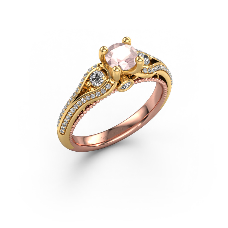 Image of Engagement ring Nikita 585 rose gold Morganite champagne 5 mm