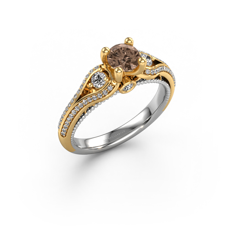 Image of Engagement ring Nikita 585 white gold Brown diamond 0.82 crt