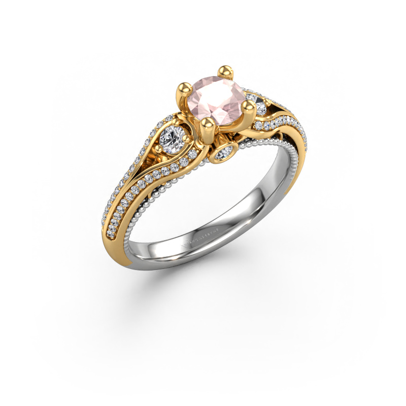 Image of Engagement ring Nikita 585 white gold Morganite champagne 5 mm