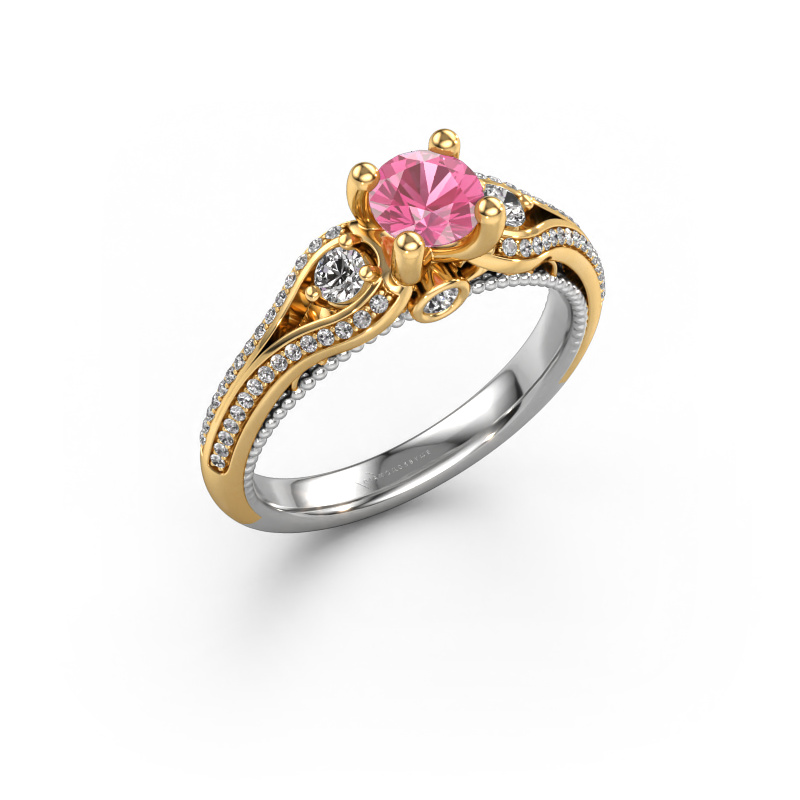 Bild von Verlobungsring Nikita 585 Weißgold Pink Saphir 5 mm