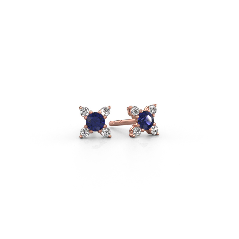 Image of Earrings Nina 585 rose gold Sapphire 3 mm