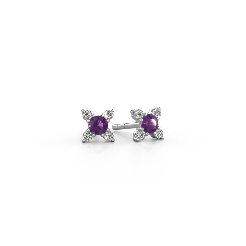 Image of Earrings Nina 950 platinum Amethyst 3 mm