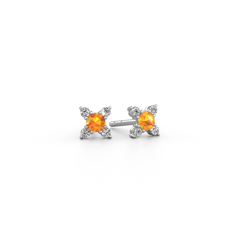 Image of Earrings Nina 950 platinum Citrin 3 mm