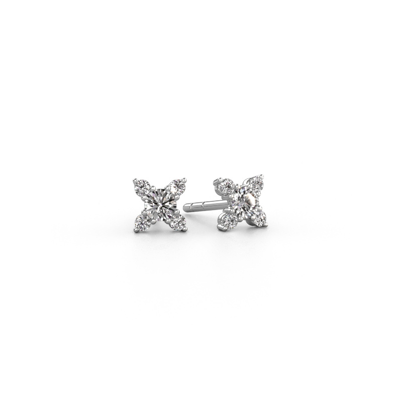 Image de Boucles d'oreilles Nina 585 or blanc Diamant 0.40 crt