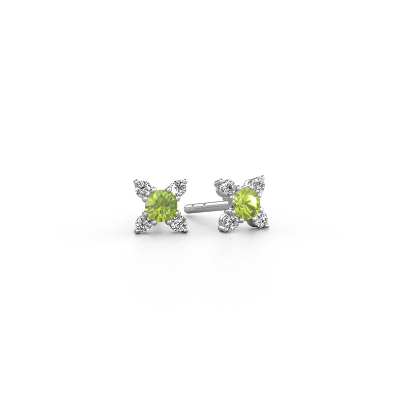 Image of Earrings Nina 950 platinum Peridot 3 mm