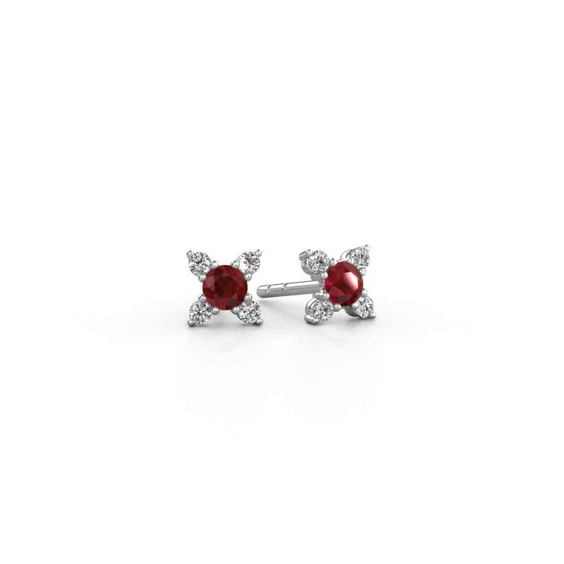 Image of Earrings Nina 950 platinum Ruby 3 mm