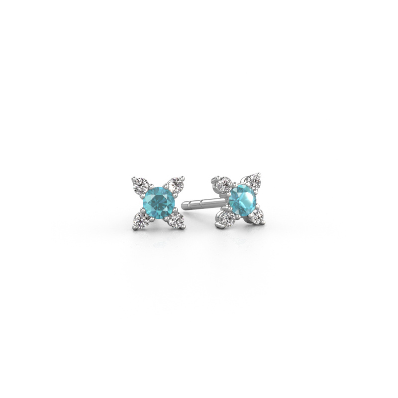 Image of Earrings Nina 950 platinum Blue topaz 3 mm