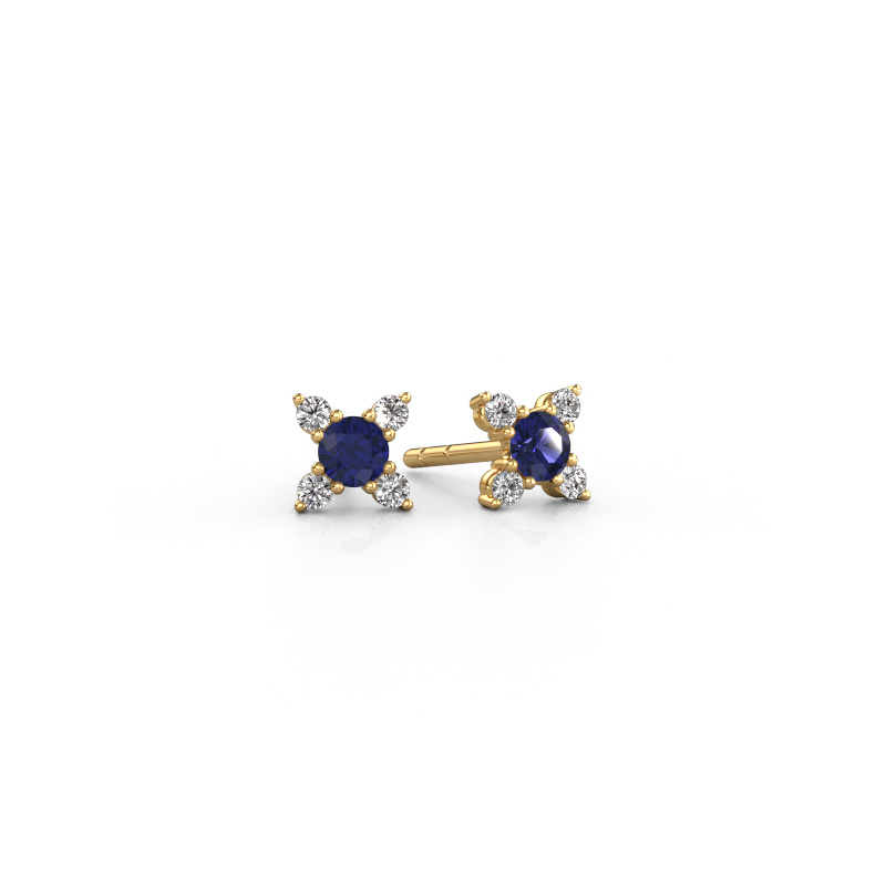 Image of Earrings Nina 585 gold Sapphire 3 mm