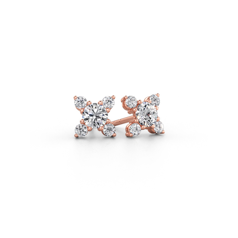 Image de Boucles d'oreilles Nina 585 or rose Diamant 0.74 crt
