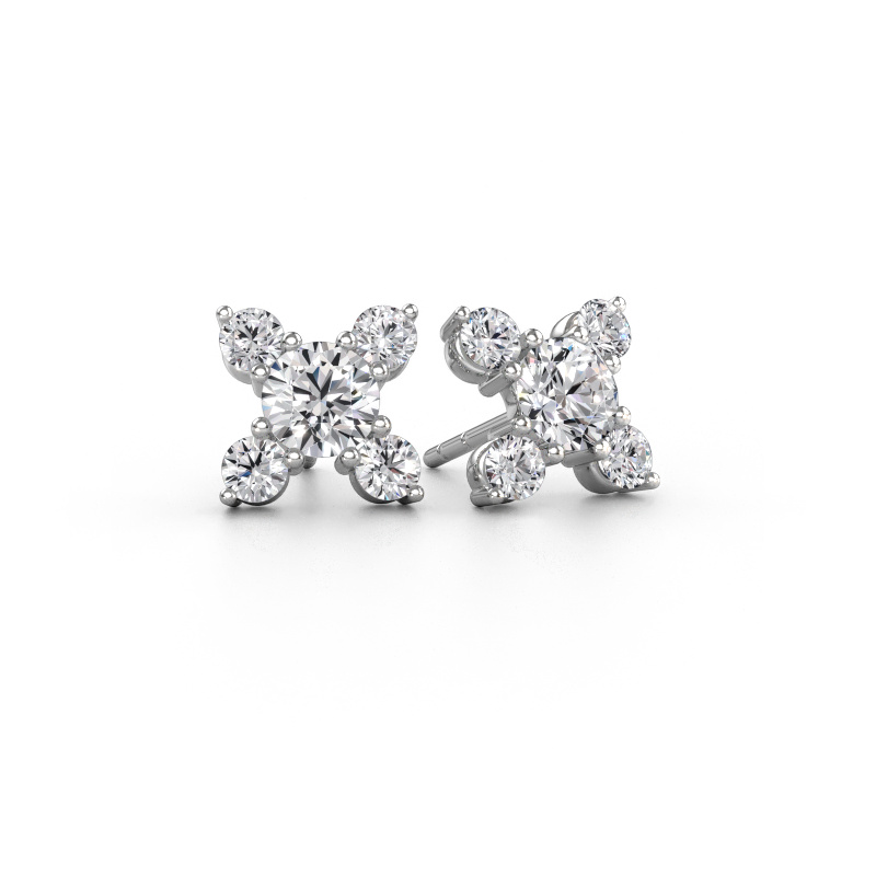 Image de Boucles d'oreilles Nina 950 platine Diamant 1.72 crt