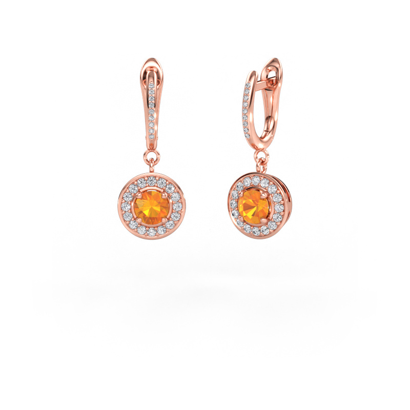Immagine di Orecchini pendenti Ninette 2 585 oro rosa Citrino 5 mm