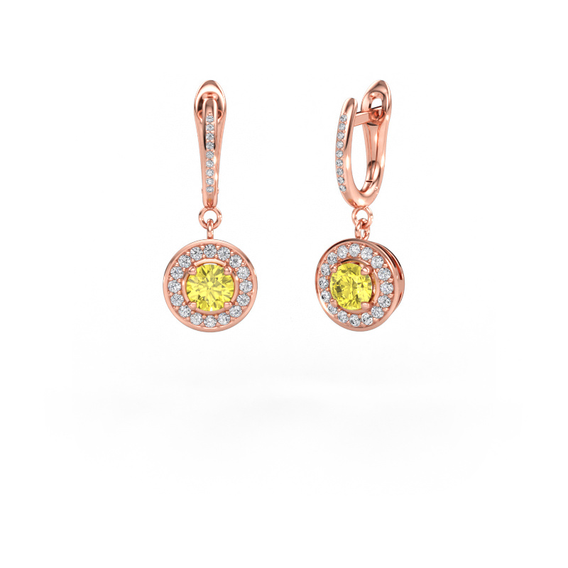 Immagine di Orecchini pendenti Ninette 2 585 oro rosa Diamante lab grown giallo 5 mm