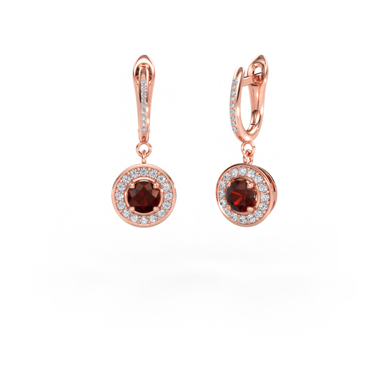 Bild von Ohrhänger Ninette 2 585 Roségold Granat 5 mm