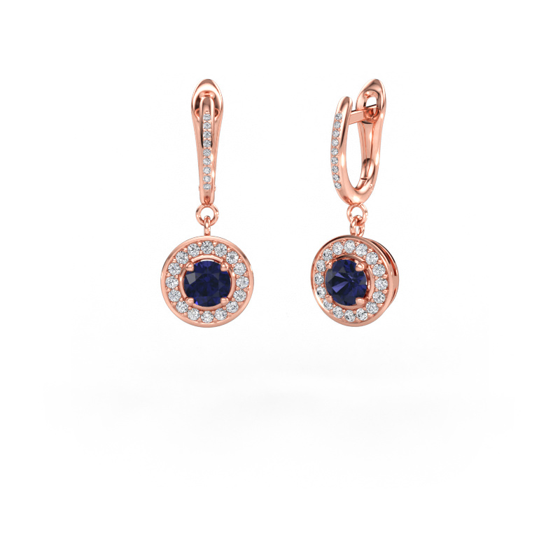 Bild av Hängande örhängen Ninette 2 585 roséguld Safir 5 mm