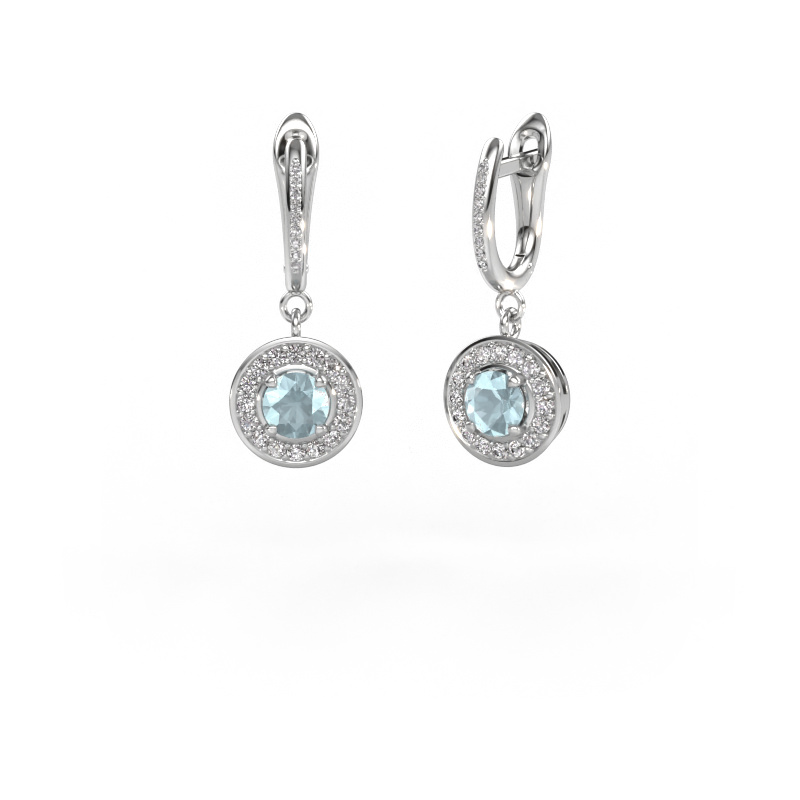 Image of Drop earrings Ninette 2 950 platinum Aquamarine 5 mm