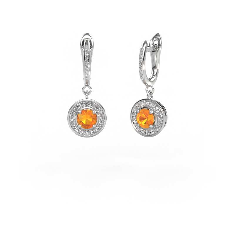 Image of Drop earrings Ninette 2 950 platinum Citrin 5 mm