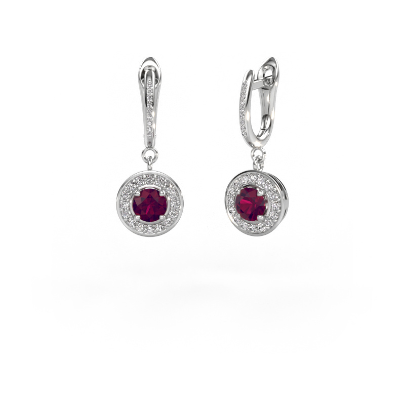 Image of Drop earrings Ninette 2 950 platinum Rhodolite 5 mm
