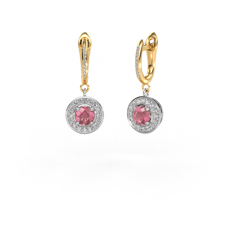 Bild von Ohrhänger Ninette 2 585 Weißgold Turmalin rosa 5 mm