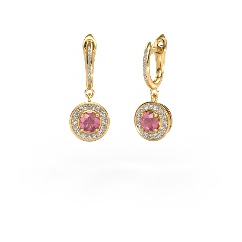 Bild von Ohrhänger Ninette 2 585 Gold Turmalin rosa 5 mm