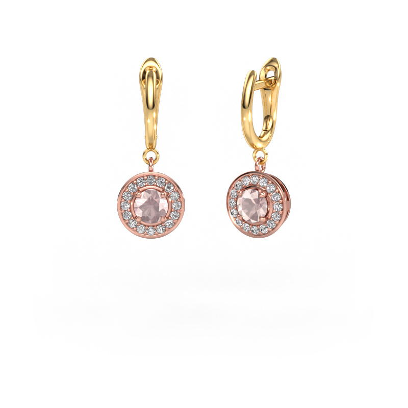 Image of Drop earrings Ninette 1 585 rose gold Morganite champagne 5 mm