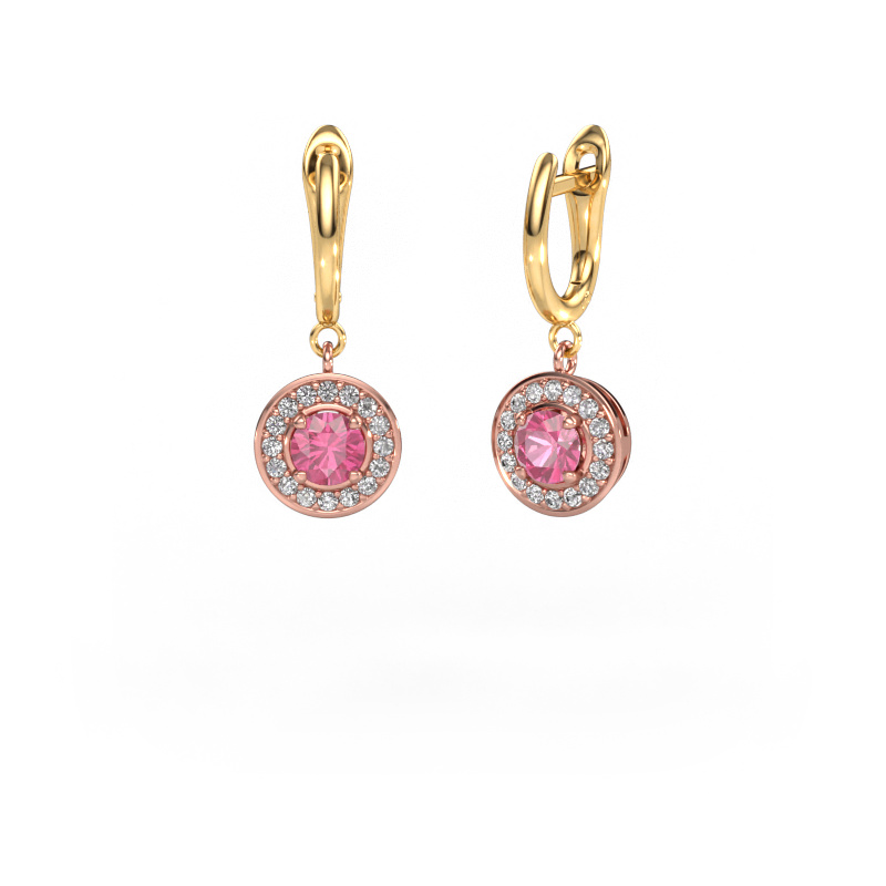 Bild von Ohrhänger Ninette 1 585 Roségold Pink Saphir 5 mm