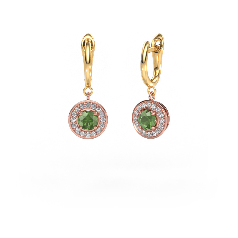Bild von Ohrhänger Ninette 1 585 Roségold Turmalin grün 5 mm