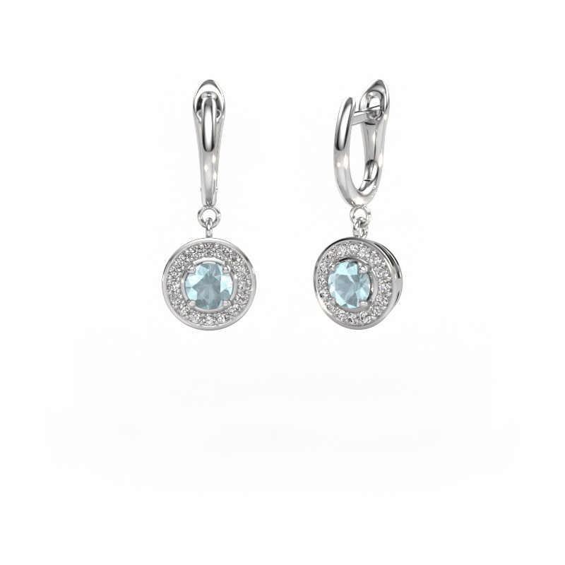 Image of Drop earrings Ninette 1 950 platinum Aquamarine 5 mm