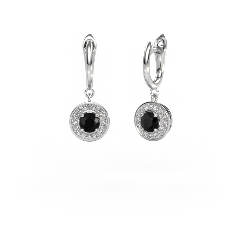 Image of Drop earrings Ninette 1 950 platinum Black diamond 1.584 crt