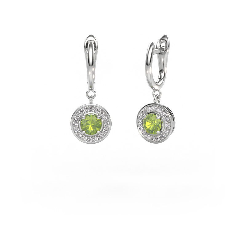 Image of Drop earrings Ninette 1 950 platinum Peridot 5 mm